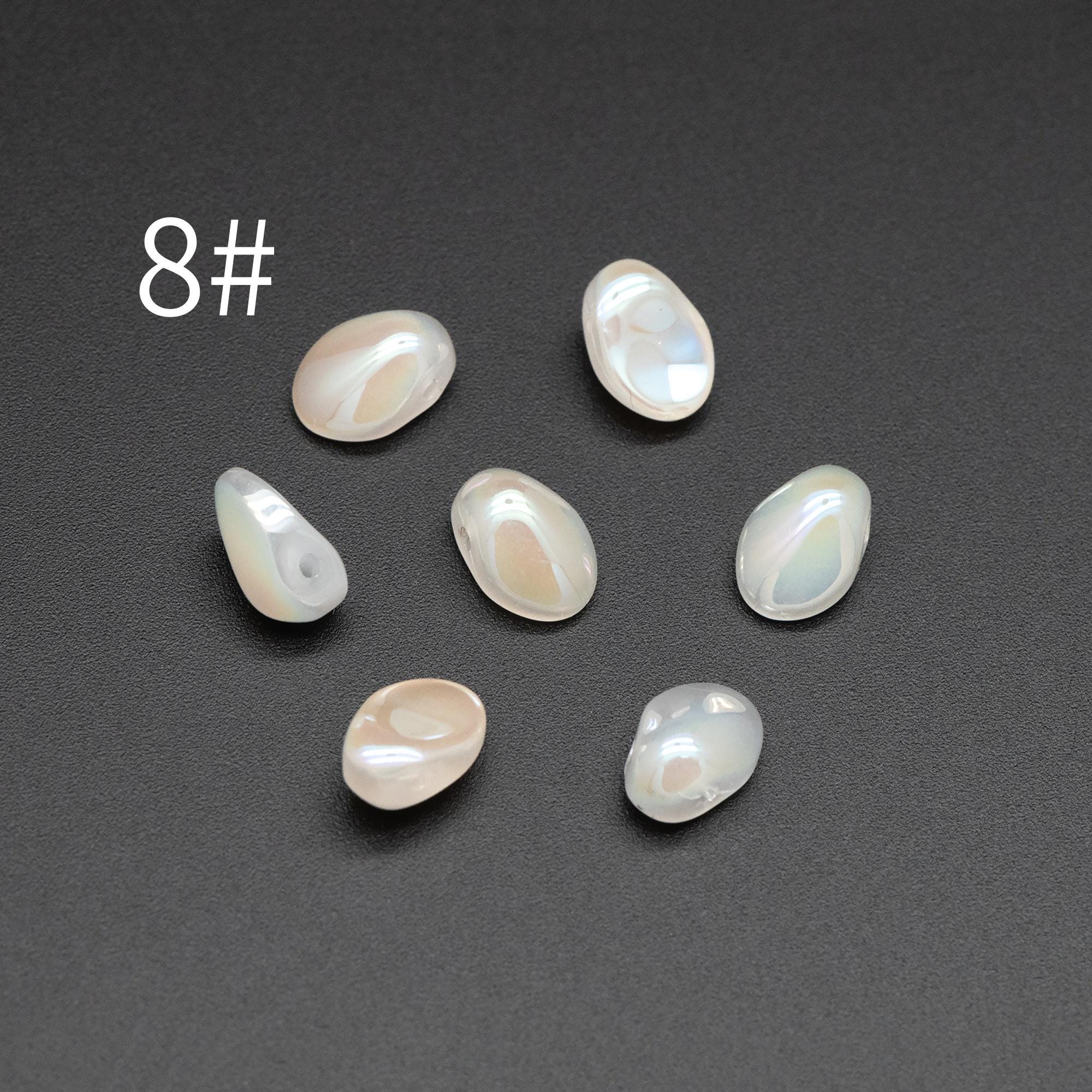 50 beads- Crystal Glass Leaf Beads, Unique Shaped Teardrop Beads, Multi Colors (#GM-033)